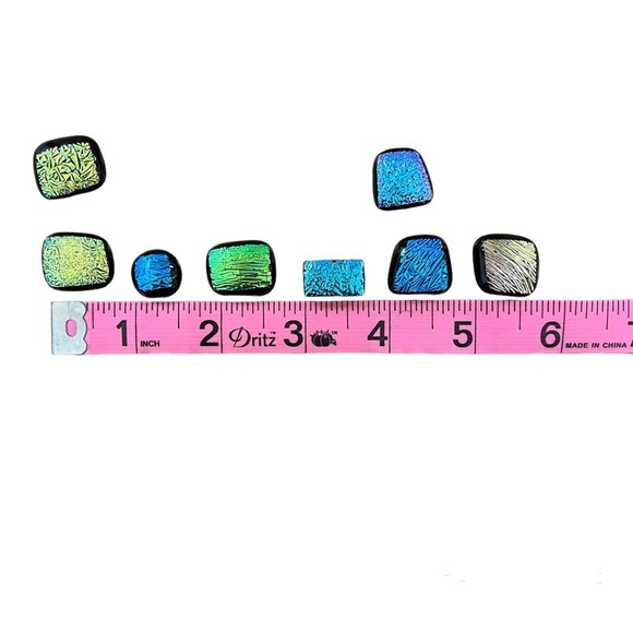 Dichroic Glass Cabochons - Lot of 8 - Picture 6 of 6